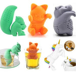 Infuseur à thé en forme de chat, licorne, écureuil, chouette, poisson
