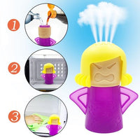 Nettoyeur de micro-ondes Angry Mama. Ajouter du vinaigre blanc allumez !