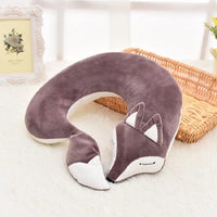 Coussin tour de cou renard, cale nuque pour voyage avec masque pour les yeux