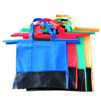 4 sacs réutilisables multicolores adaptables au caddie pour faire les courses !