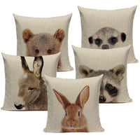Housses de coussin bébé animaux sauvages 45 x 45 cm