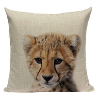 Housses de coussin bébé animaux sauvages 45 x 45 cm