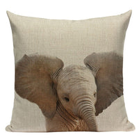 Housses de coussin bébé animaux sauvages 45 x 45 cm