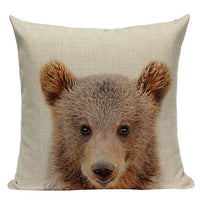 Housses de coussin bébé animaux sauvages 45 x 45 cm