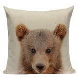 Housses de coussin bébé animaux sauvages 45 x 45 cm