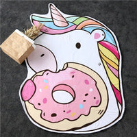 Serviette de plage humoristique originale, licorne, cupcake, donuts, burger, chien