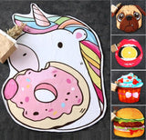 Serviette de plage humoristique originale, licorne, cupcake, donuts, burger, chien