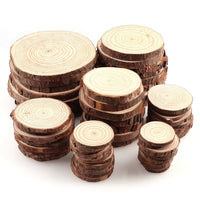 Lot de sous verres en bois naturel, rondelles découpées dans un rondin