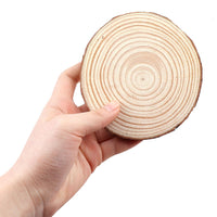 Lot de sous verres en bois naturel, rondelles découpées dans un rondin