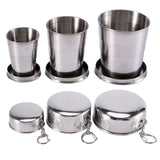 Verre pliable en acier inoxydable, 75ml 140ml 240ml. Tasse en métal rétractable pour voyage, camping etc