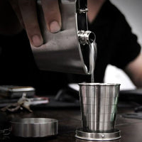 Verre pliable en acier inoxydable, 75ml 140ml 240ml. Tasse en métal rétractable pour voyage, camping etc