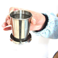 Verre pliable en acier inoxydable, 75ml 140ml 240ml. Tasse en métal rétractable pour voyage, camping etc