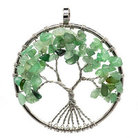 Pendentif collier arbre de vie yoga 7 chakras. Bijou en pierres de guérison naturelles