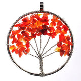 Pendentif collier arbre de vie yoga 7 chakras. Bijou en pierres de guérison naturelles