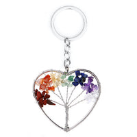 Pendentif collier arbre de vie yoga 7 chakras. Bijou en pierres de guérison naturelles