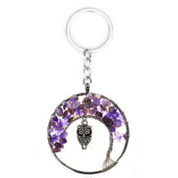 Pendentif collier arbre de vie yoga 7 chakras. Bijou en pierres de guérison naturelles