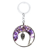 Pendentif collier arbre de vie yoga 7 chakras. Bijou en pierres de guérison naturelles
