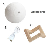 Lampe Lune 3D, veilleuse rechargeable à LED