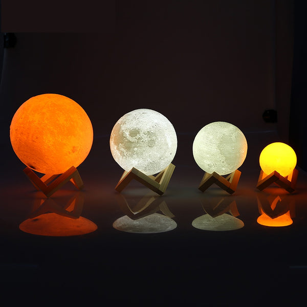 Veilleuse lune 3D - Couleur changeante et Rechargeable